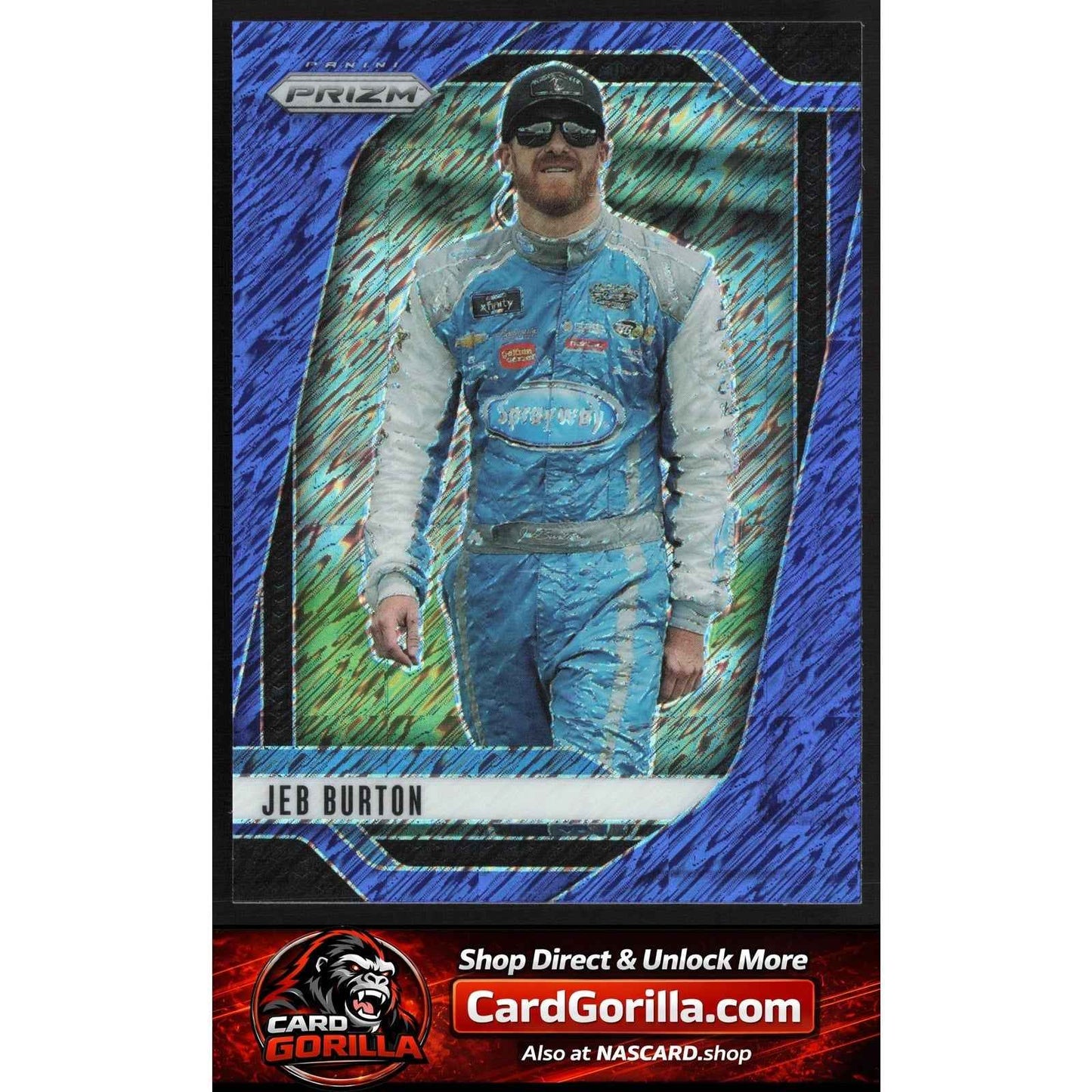 2025 Panini Prizm #18 Jeb Burton Blue Shimmer #/10