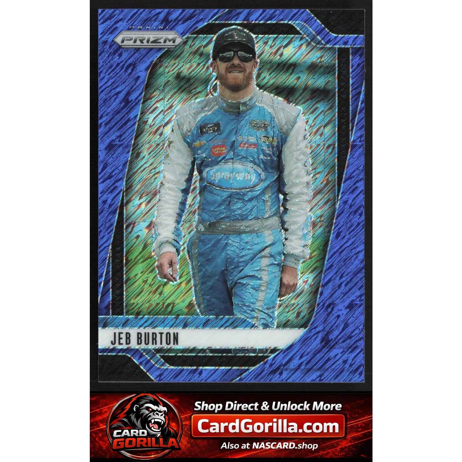 2025 Panini Prizm #18 Jeb Burton Blue Shimmer #/10