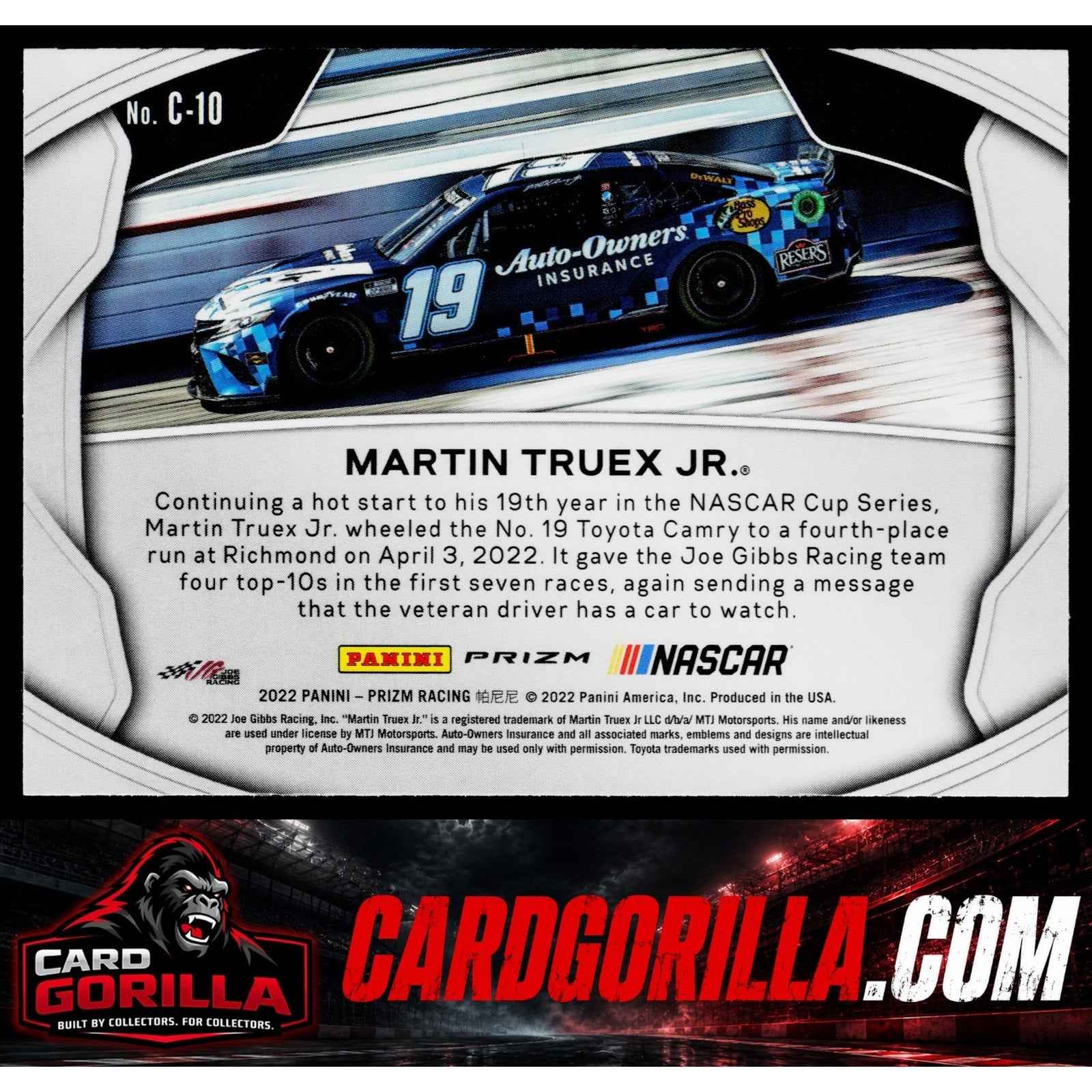 2022 Panini Prizm #C-10 Martin Truex Jr. Crank It Up Prizm