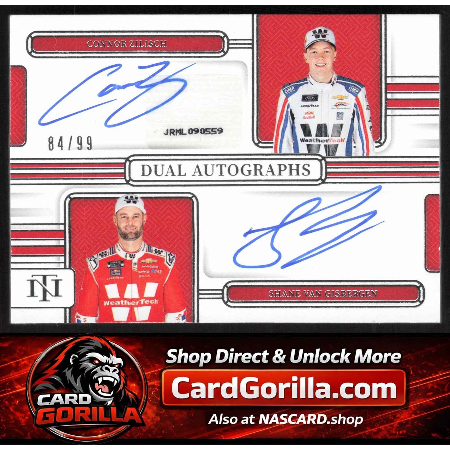 2025 National Treasures Connor Zilisch Shane Van Gisbergen Dual Auto #/99