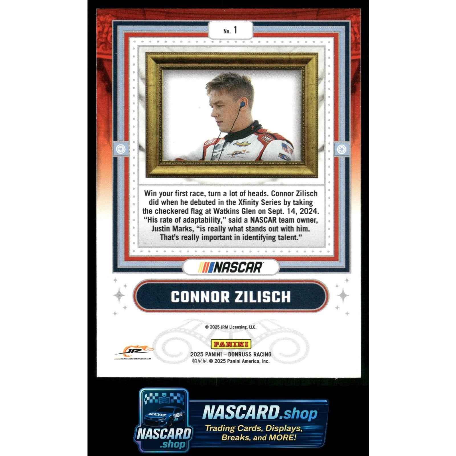 2025 Donruss #1 Connor Zilisch Coming Attractions Holo #/199