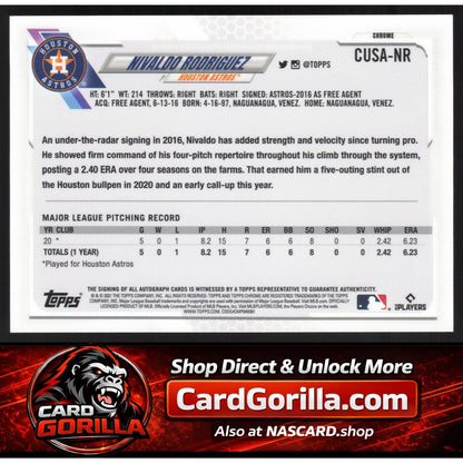 2021 Topps Chrome Update #CUSA-NR Nivaldo Rodriguez Autographs
