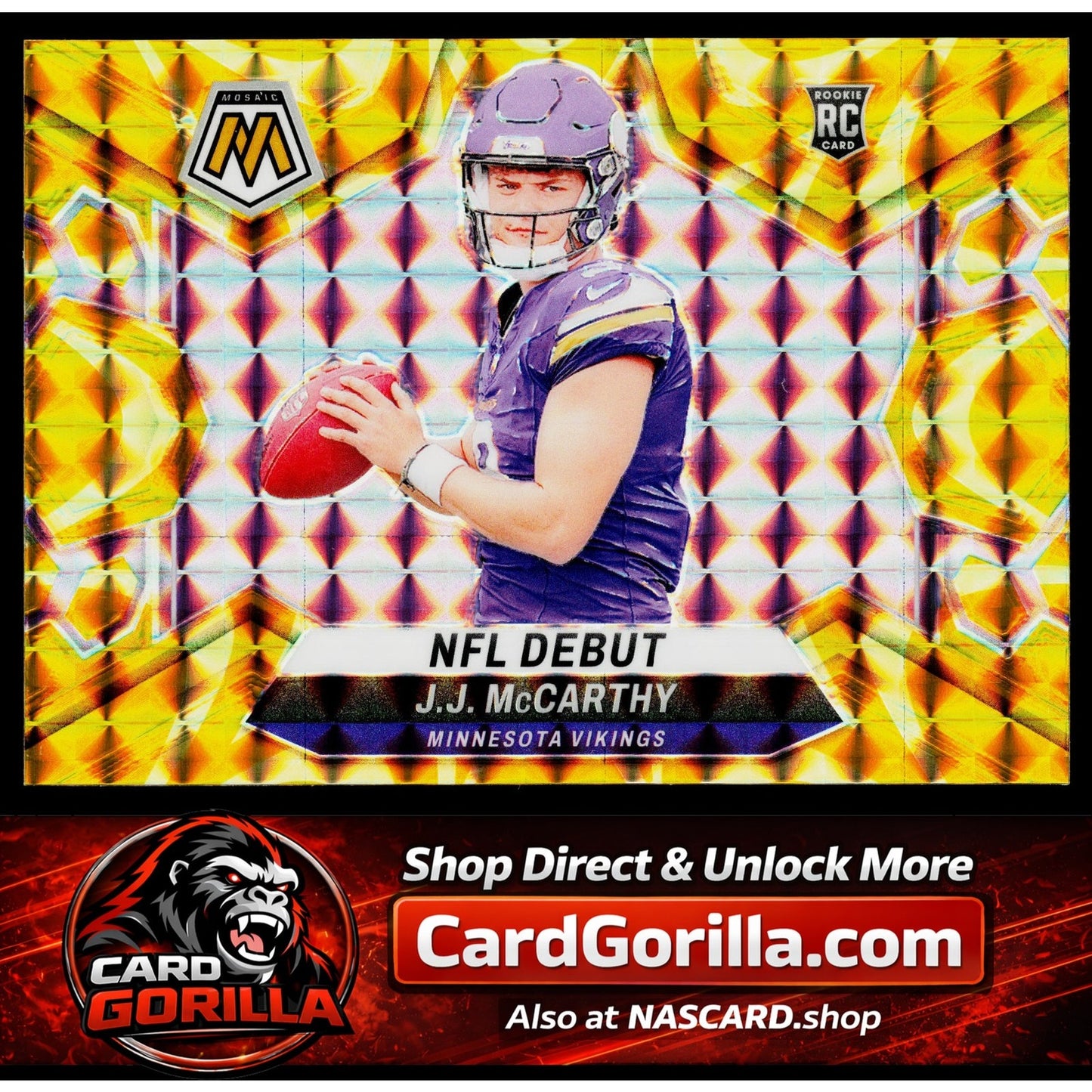 2024 Panini Mosaic #275 J.J. McCarthy Mosaic Reactive Yellow