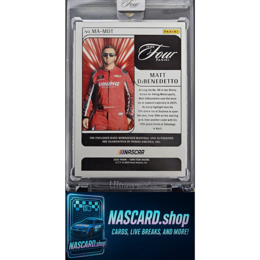 2025 Panini Turn Four Matt DiBenedetto Memorabilia Autographs Purple #/25