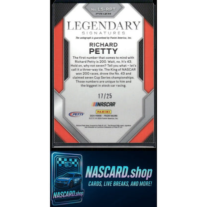 2024 Panini Prizm #LS-RPT Richard Petty Legendary Signatures Blue #/25