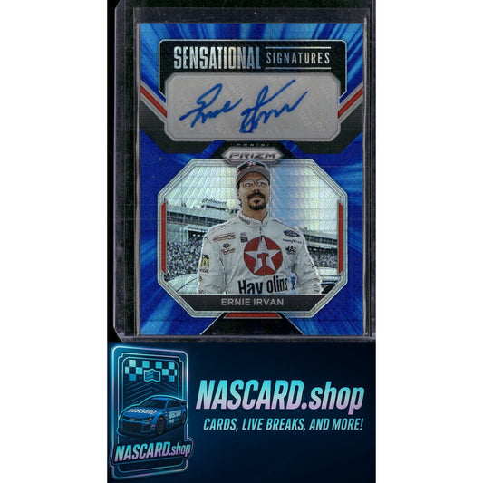 2023 Prizm Ernie Irvan Sensational Signatures Hyper Prizm Blue Carolina Blue /25 - NASCARD.shop