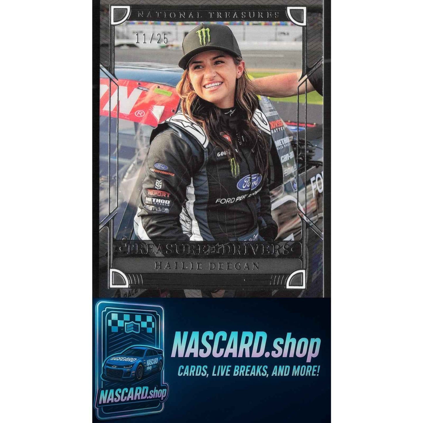 2023 Panini National Treasures #TD23 Hailie Deegan Treasured Drivers #/25