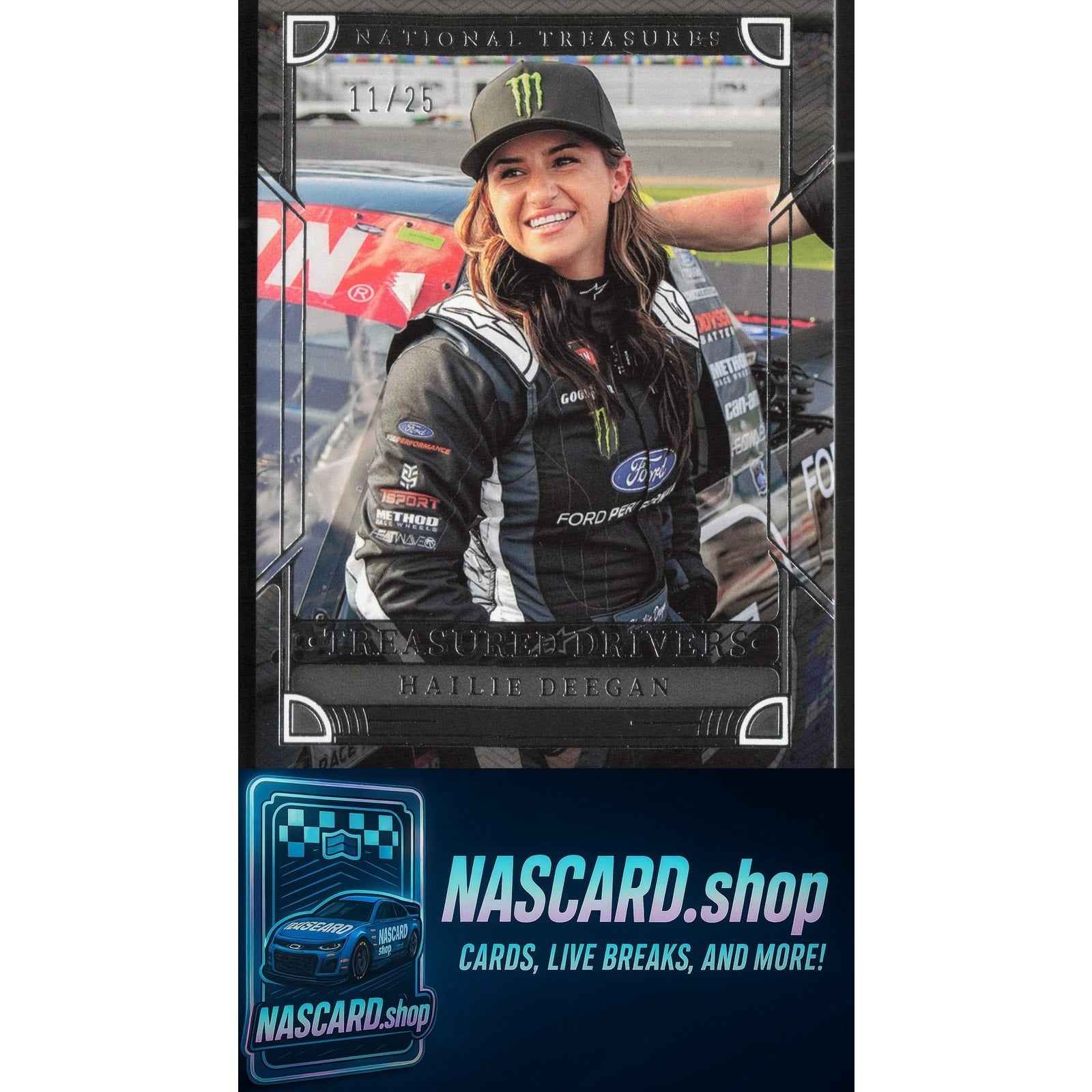 2023 Panini National Treasures #TD23 Hailie Deegan Treasured Drivers #/25