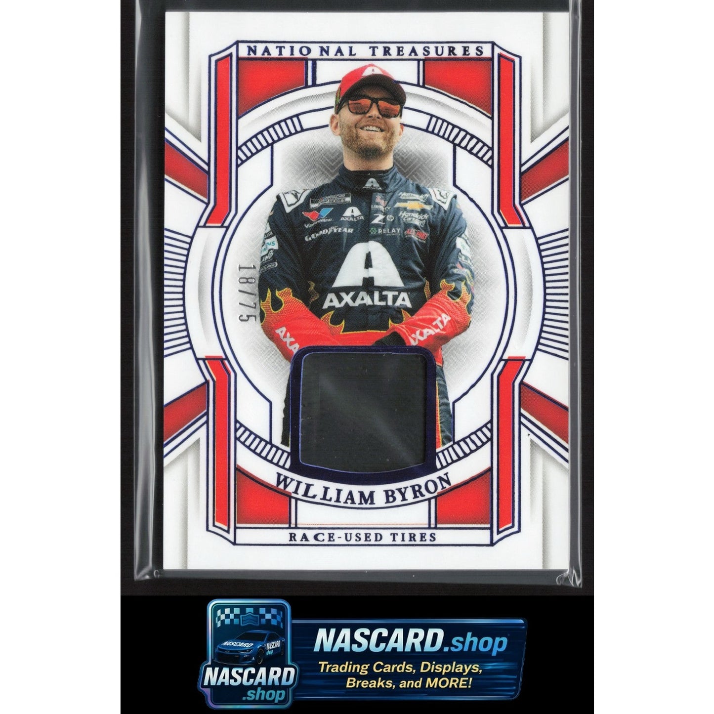 2025 Panini National Treasures #RUT-WBN William Byron Race Used Tires Blue #/75