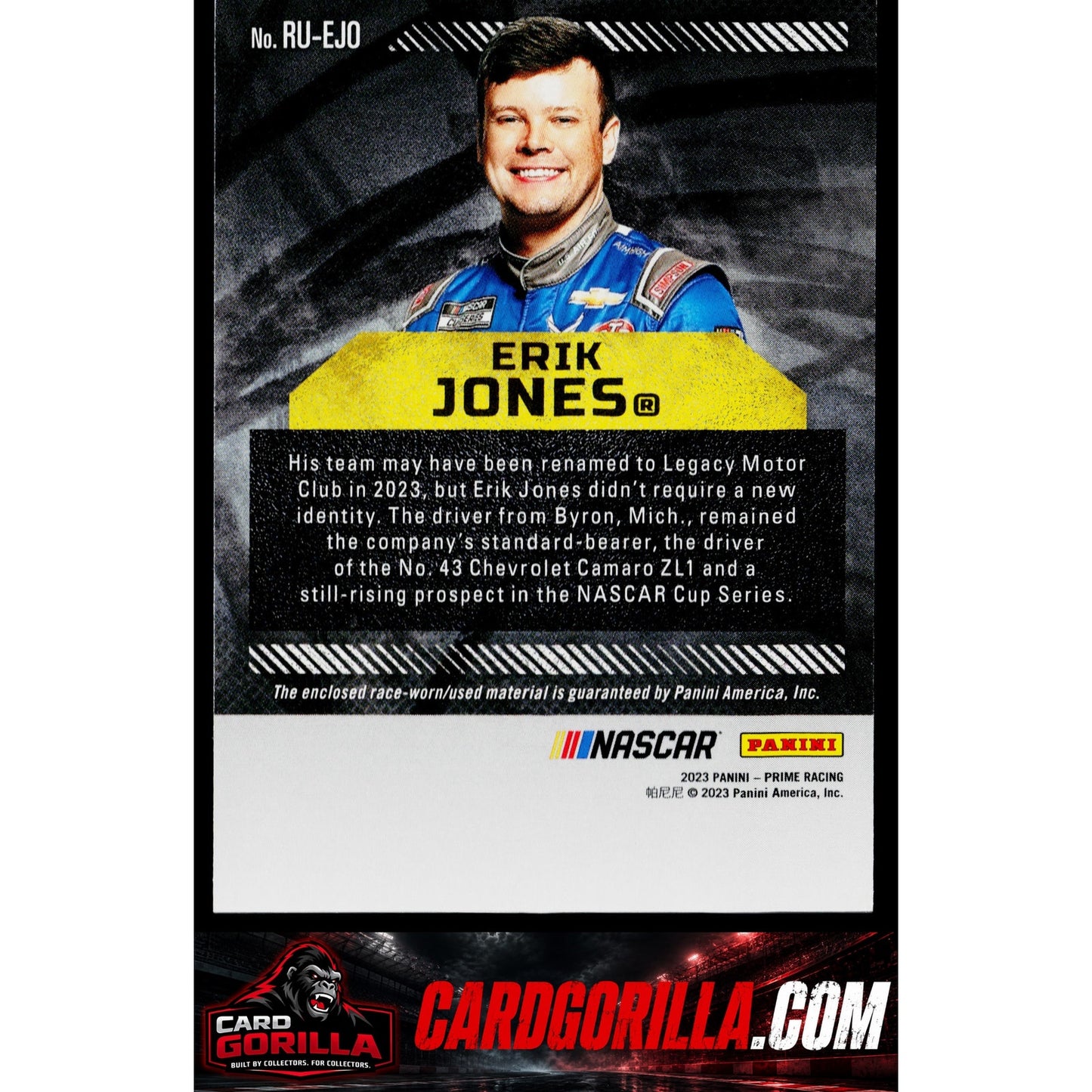 2023 Panini Prime #RU-EJO Erik Jones Race Used Tires #/99