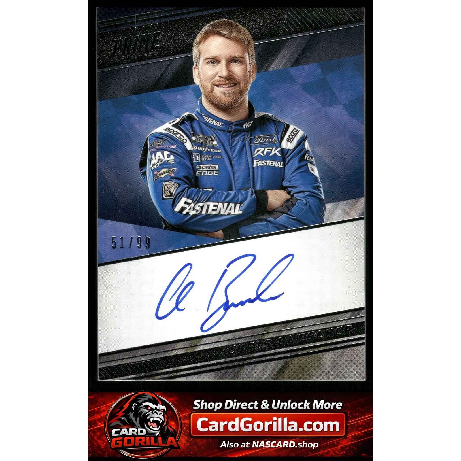 2023 Panini Prime #PS-CBU Chris Buescher Prime Signatures #/99