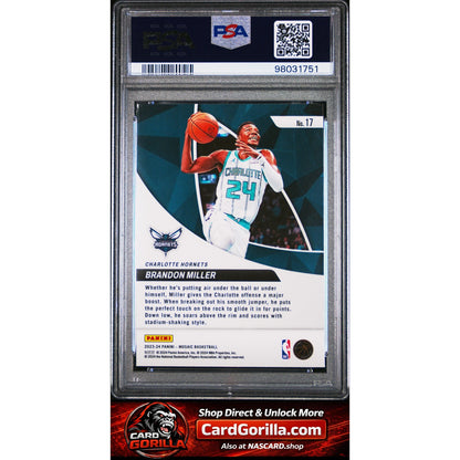 2023 Panini Mosaic Elevate #17 Brandon Miller RC PSA 10