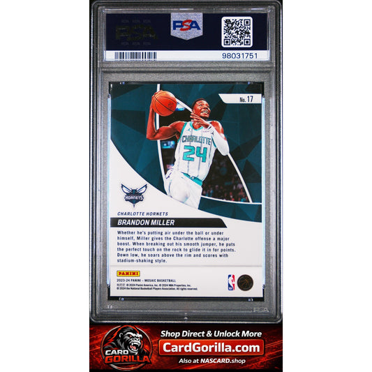 2023 Panini Mosaic Elevate #17 Brandon Miller RC PSA 10