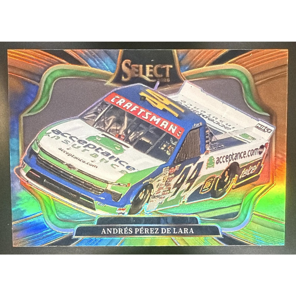 2026 Panini Select NASCAR Andres Perez De Lara #192 Pit Road Tie-Dye Prizms /25