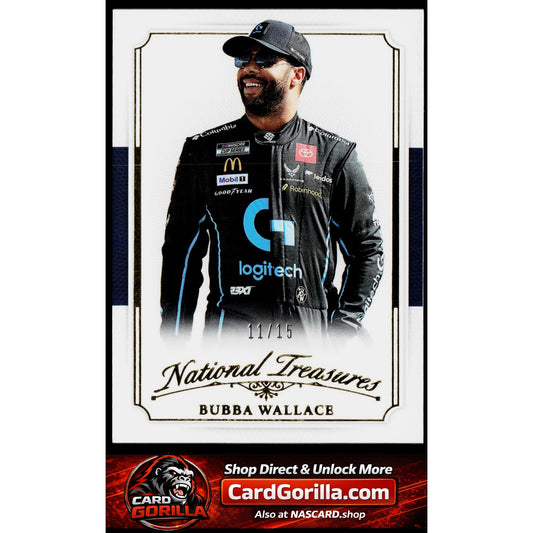 2025 Panini National Treasures #14 Bubba Wallace 2016 Throwback Gold #/15