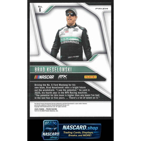 2025 Panini Prizm #6 Brad Keselowski White Sparkle