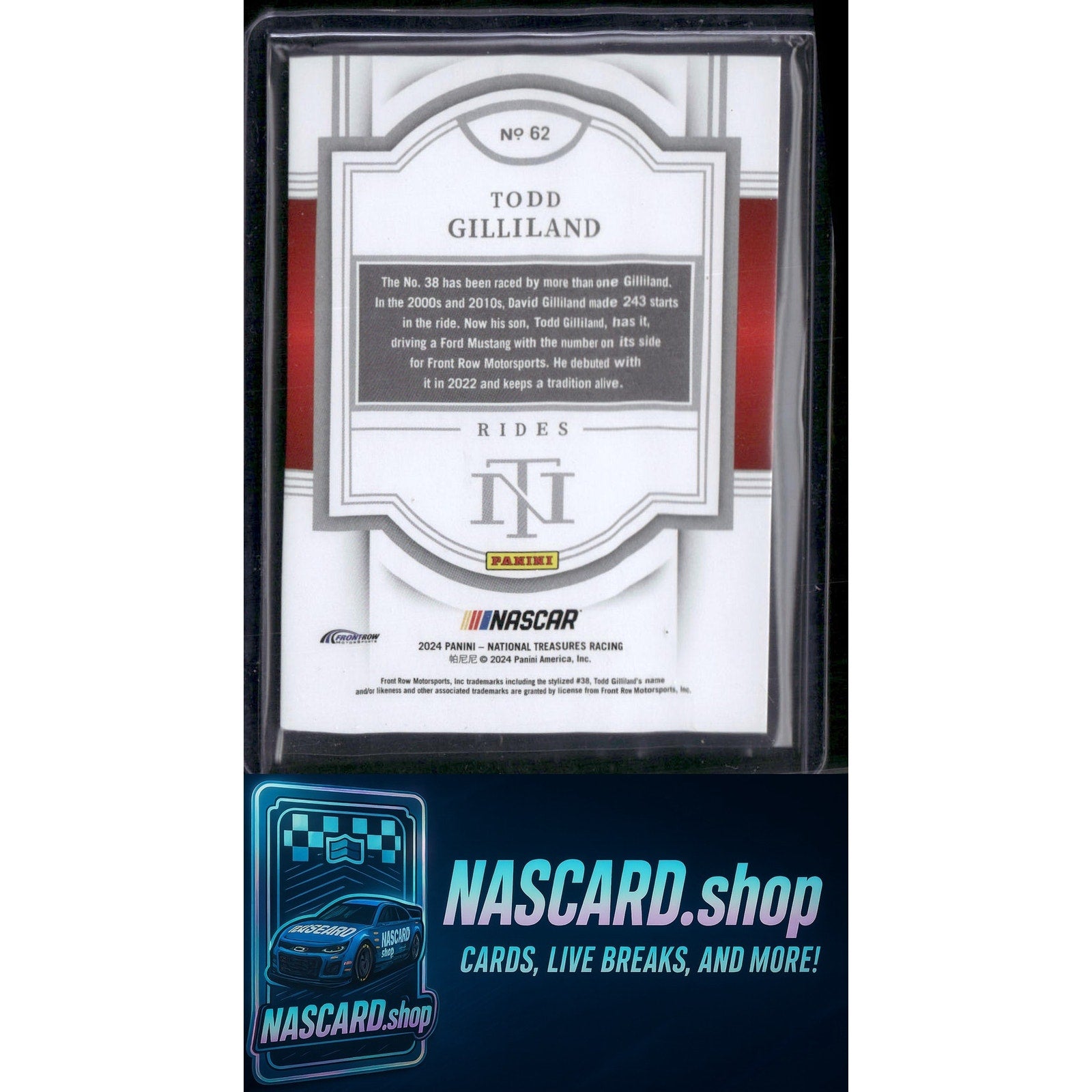 2024 Panini National Treasures #62 Todd Gilliland Stars And Stripes #/13 - Card Gorilla