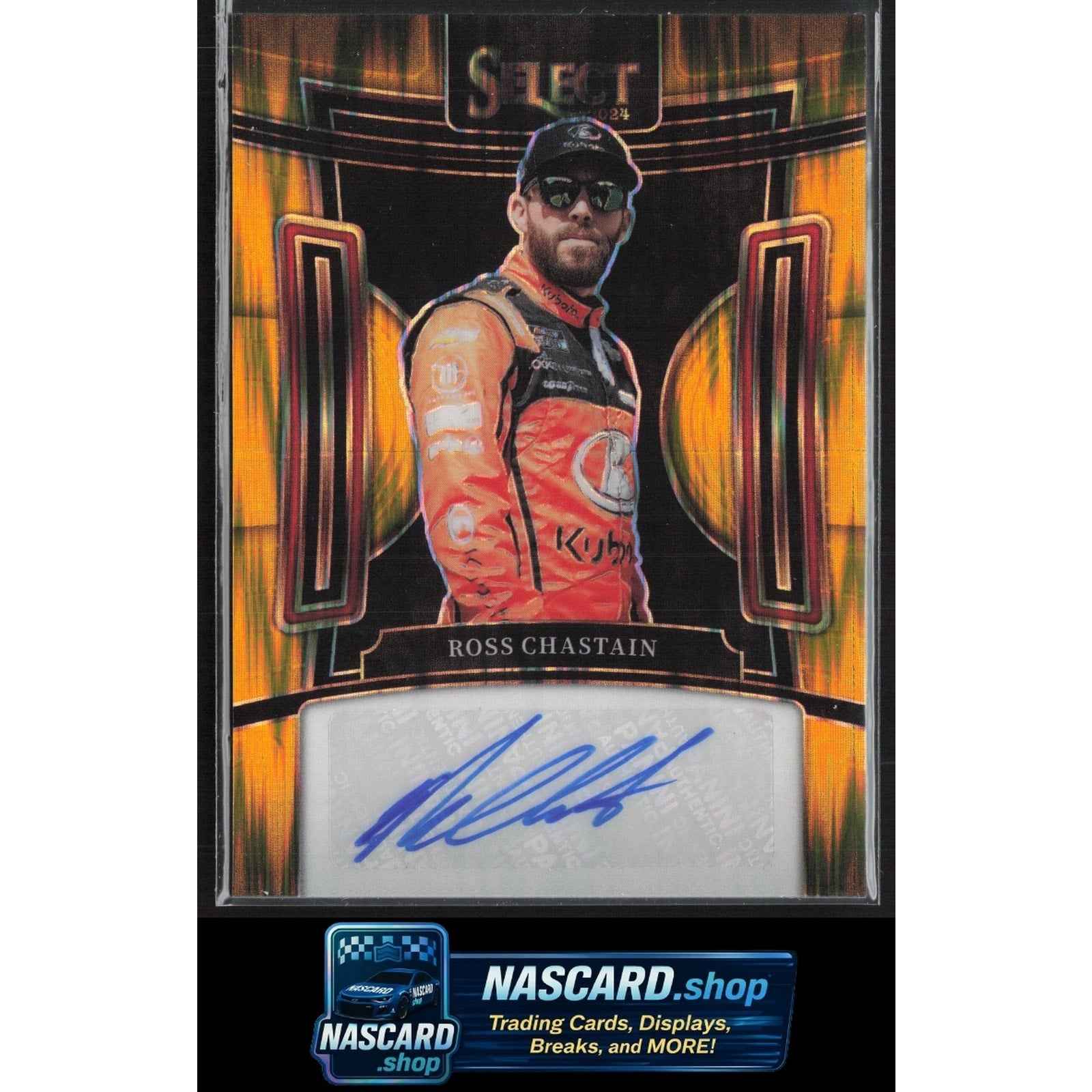 2024 Panini Select #S-RCT Ross Chastain Signatures Gold Flash Prizms #10/10