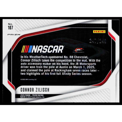 2025 Panini Prizm #107 Connor Zilisch Red #/249