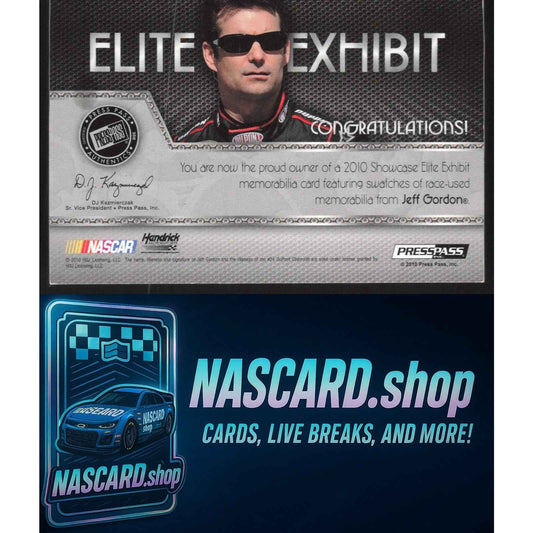 2010 Press Pass Showcase Jeff Gordon Elite Exhibit Memorabilia-2nd Gear #/45