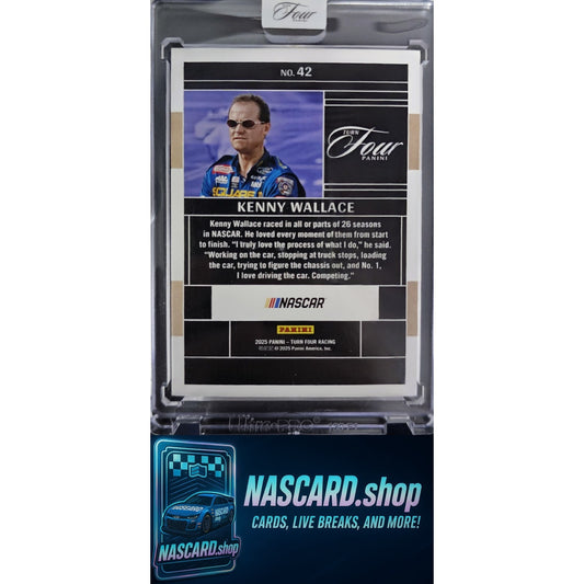 2025 Panini Turn Four #42 Kenny Wallace Blue #/5