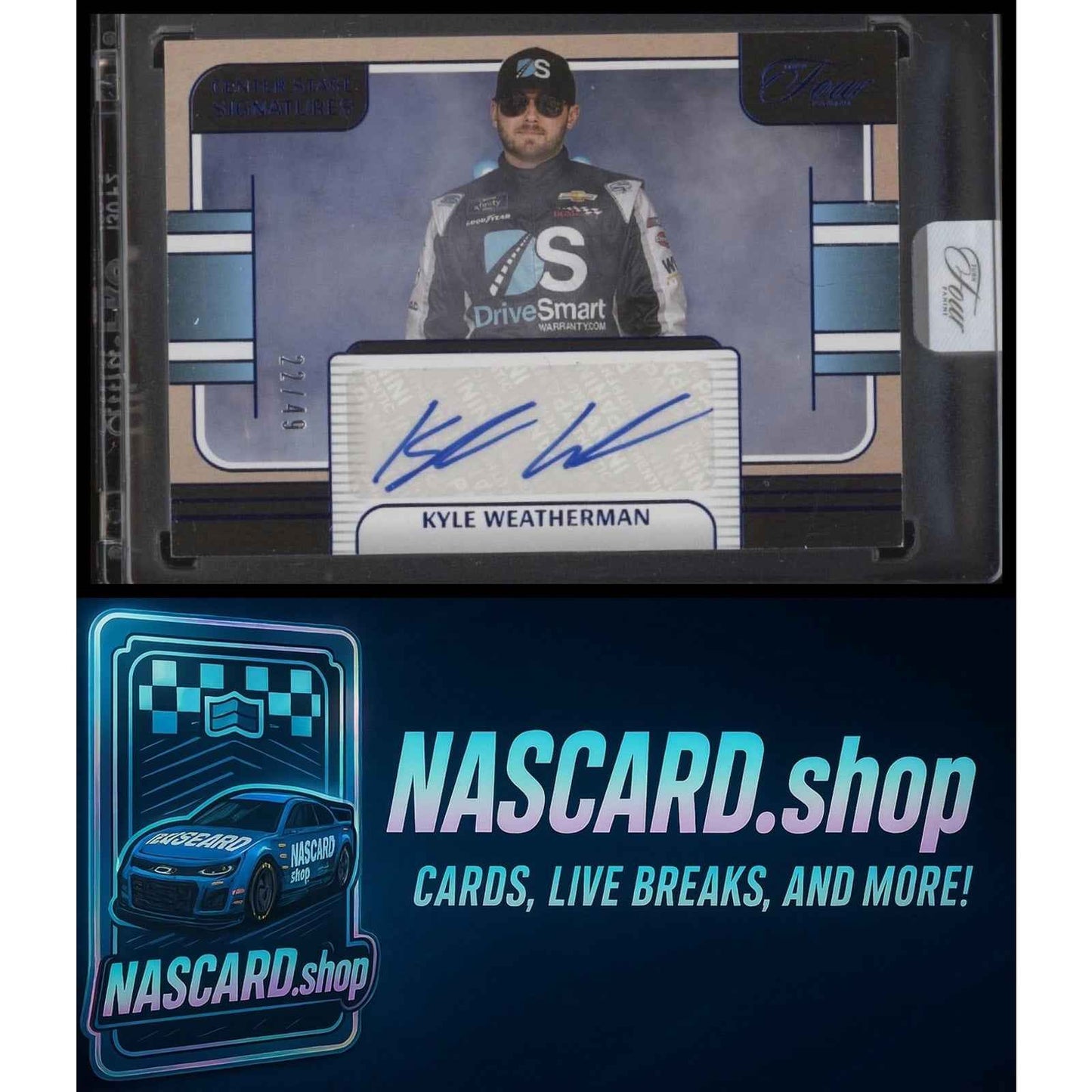 2025 Panini Turn Four #CSS-KWT Kyle Weatherman Center Stage Signatures Blue #/49