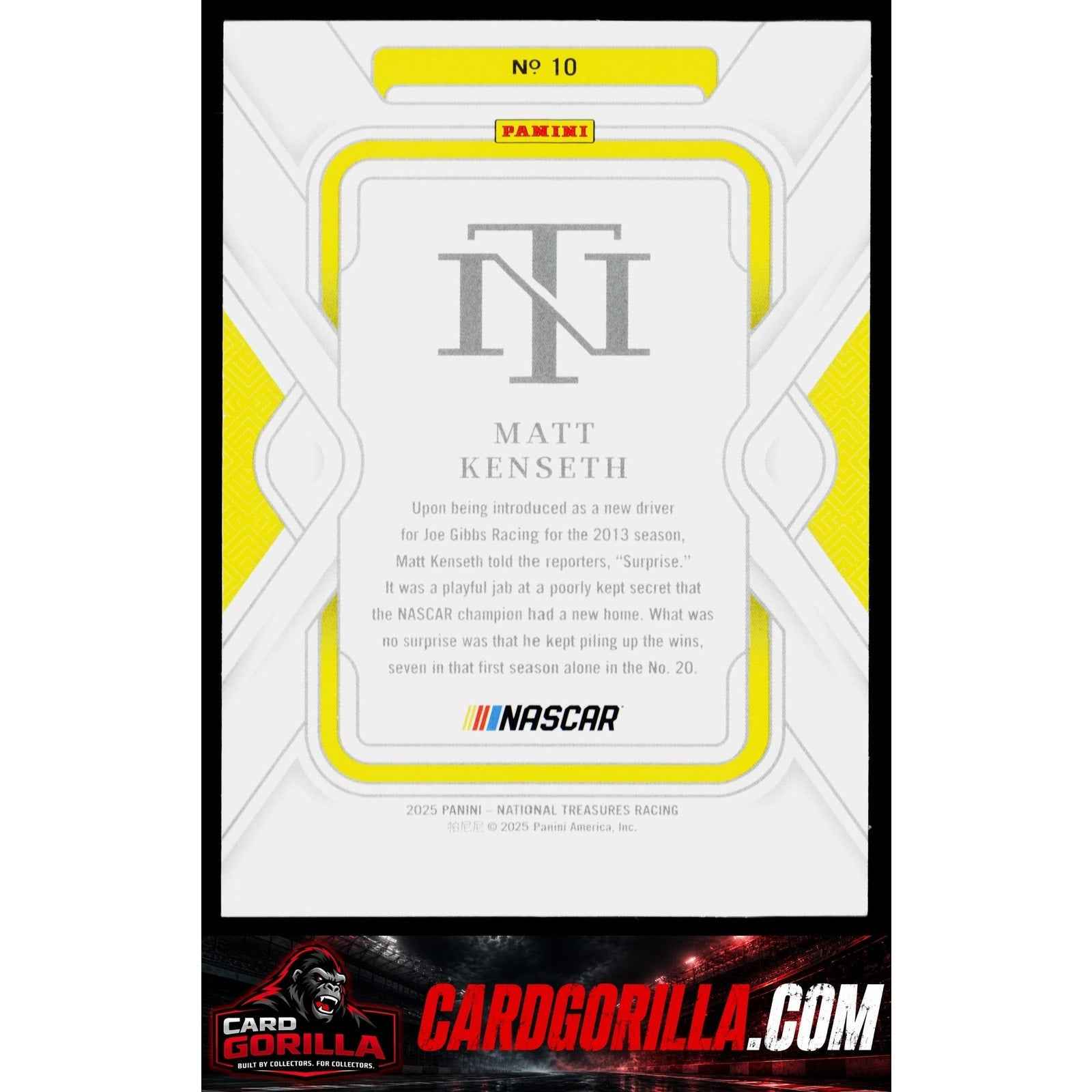 2025 Panini National Treasures #10 Matt Kenseth Gold #/15