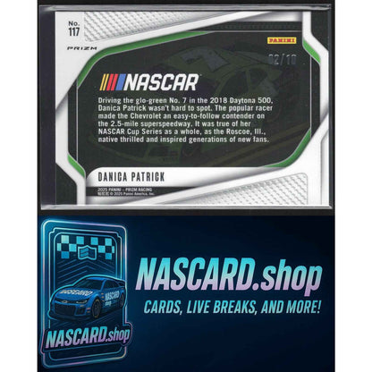 2025 Panini Prizm Rides #117 Danica Patrick FOTL Blue Shimmer #/10