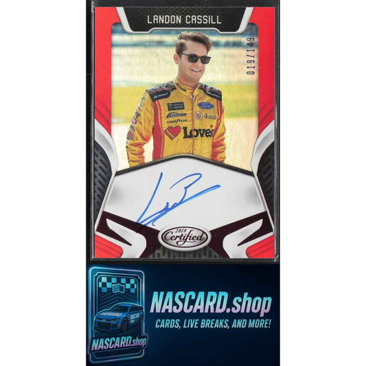 2018 Panini Certified #CS-LC Landon Cassill Certified Signatures Red #/149