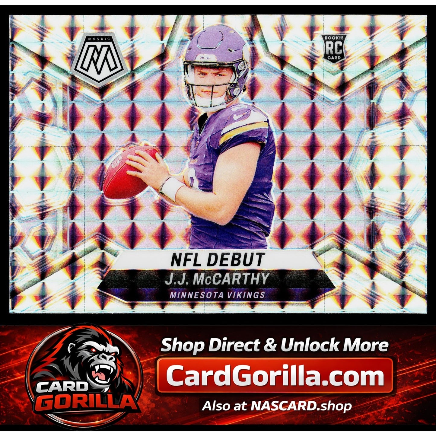2024 Panini Mosaic #275 J.J. McCarthy Mosaic Camo Pink