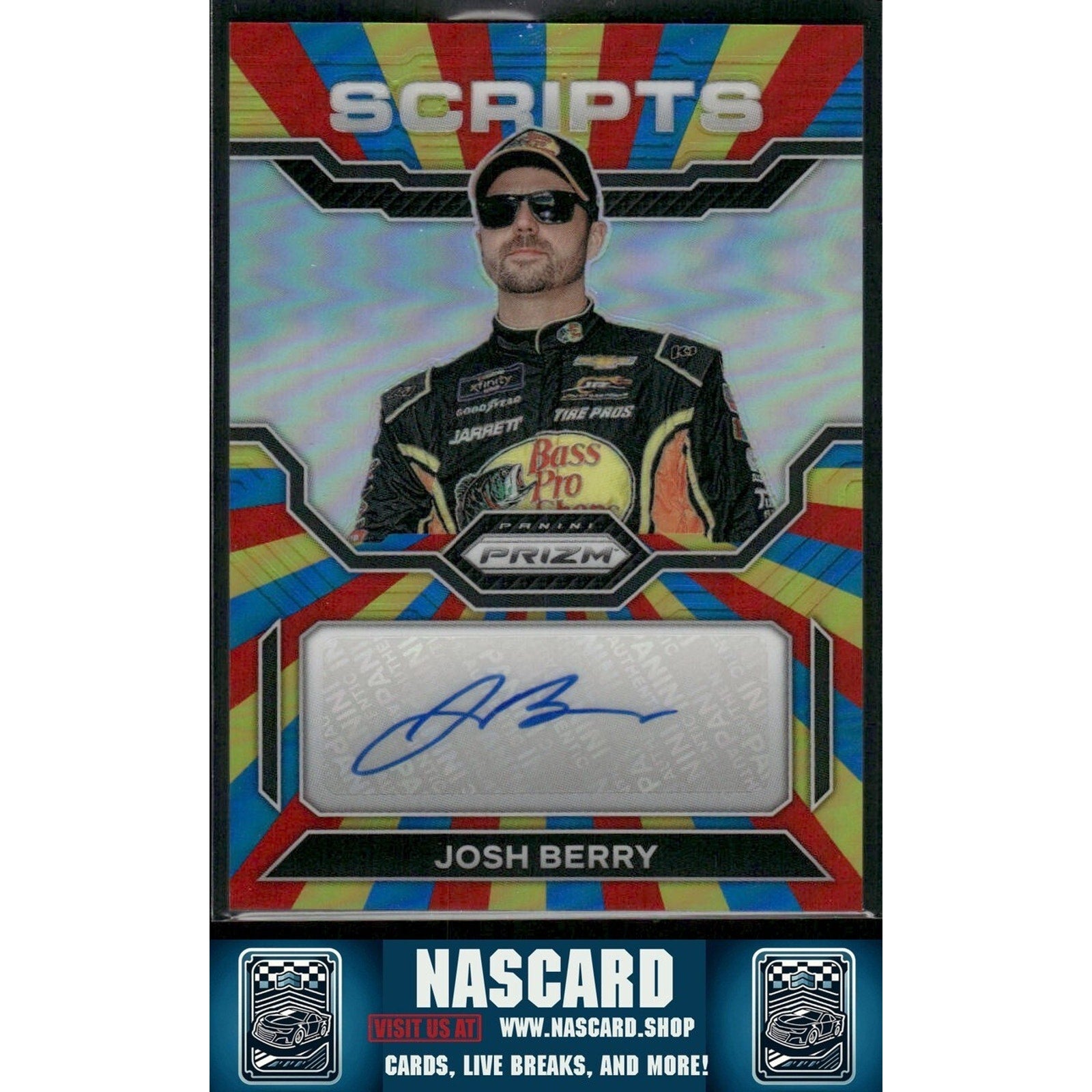 2023 Panini Prizm - Scripts Josh Berry #S-JBR Rainbow Prizm /24 (AU) - NASCARD.shop