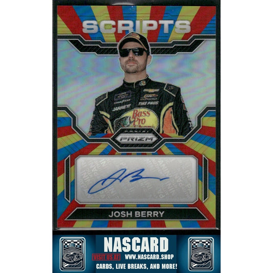 2023 Panini Prizm - Scripts Josh Berry #S-JBR Rainbow Prizm /24 (AU) - NASCARD.shop