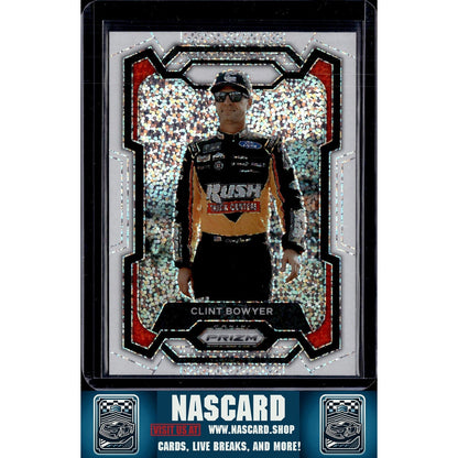 2024 Panini Prizm #3 Clint Bowyer White Sparkle - NASCARD.shop