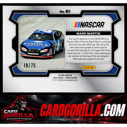 2024 Panini Prizm #61 Mark Martin Blue Pulsar #/75
