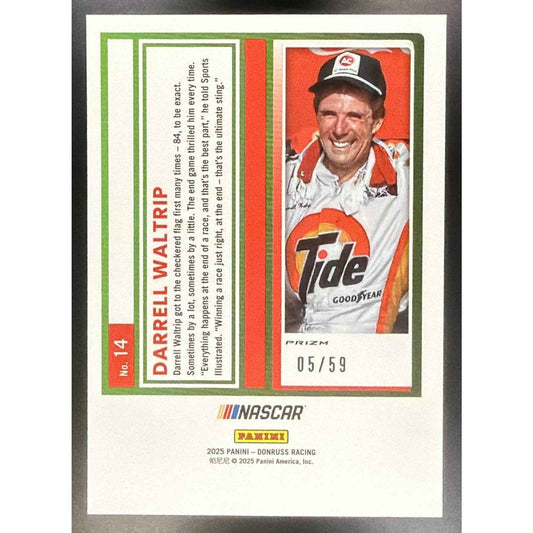 2025 Panini Donruss NASCAR Darrell Waltrip #14 Optic Purple Velocity 5/59