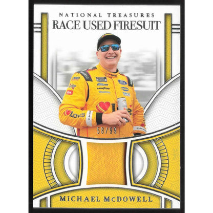 2024 Panini National Treasures #RUF-MMD Michael McDowell Race Used Firesuit #/99