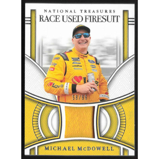 2024 Panini National Treasures #RUF-MMD Michael McDowell Race Used Firesuit #/99