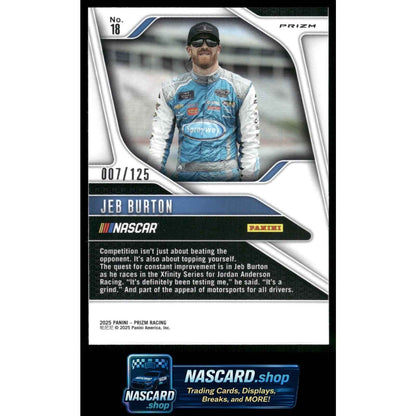 2025 Panini Prizm #18 Jeb Burton Orange Wave #/125