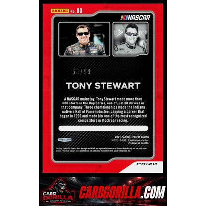 2021 Panini Prizm #80 Tony Stewart Carolina Blue Scope #/99