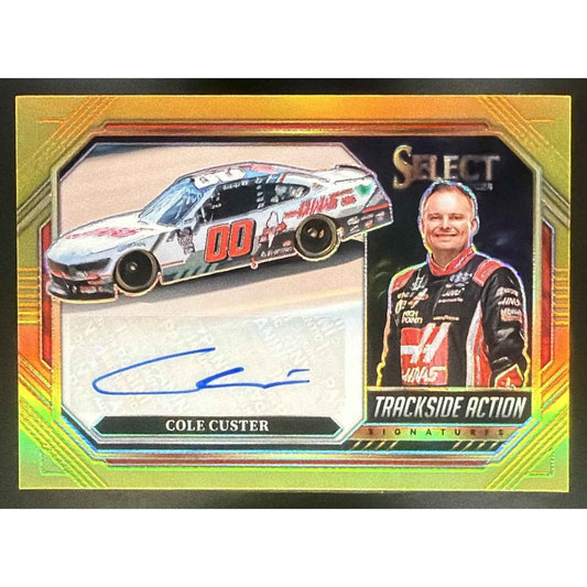 2024 Panini Select Cole Custer Trackside Action Signatures Gold Prizms /10