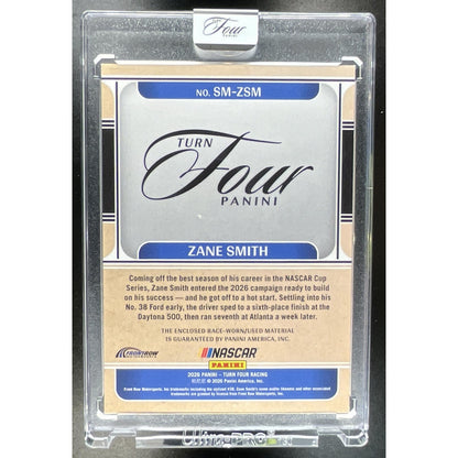 2026 Panini Turn Four Racing Zane Smith #SM-ZSM Sheet Metal Swatches 34/199 MEM