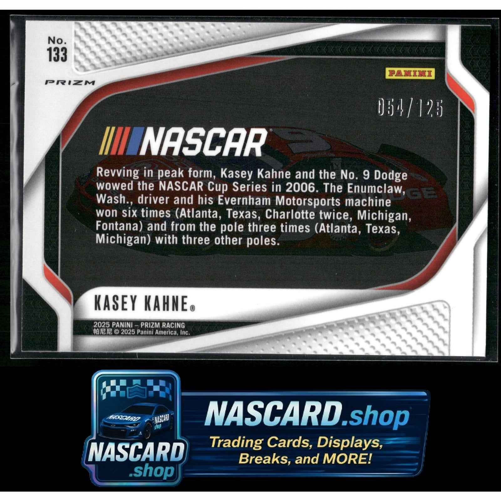 2025 Panini Prizm #133 Kasey Kahne Orange Wave #/125
