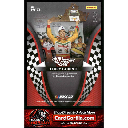 2018 Panini Victory Lane #VM-TL Terry Labonte Victory Marks Gold #/99