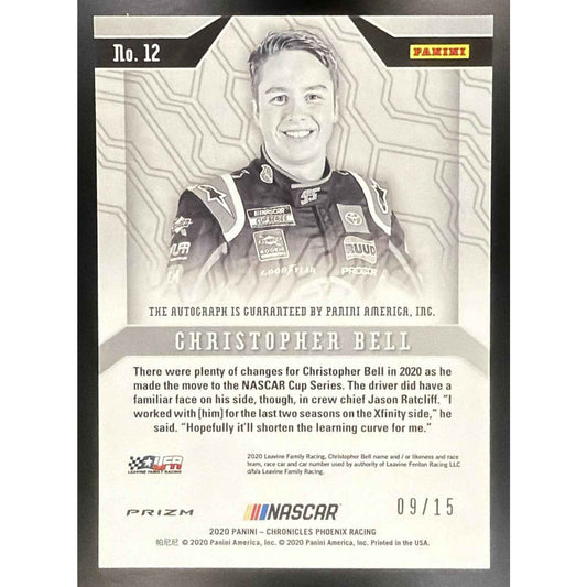 2020 Panini Chronicles Christopher Bell #12 Phoenix Auto 9/15 RC
