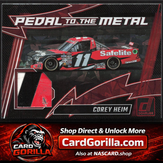 2025 Donruss #PM-CHM Corey Heim Pedal to the Metal Materials Orange Ice