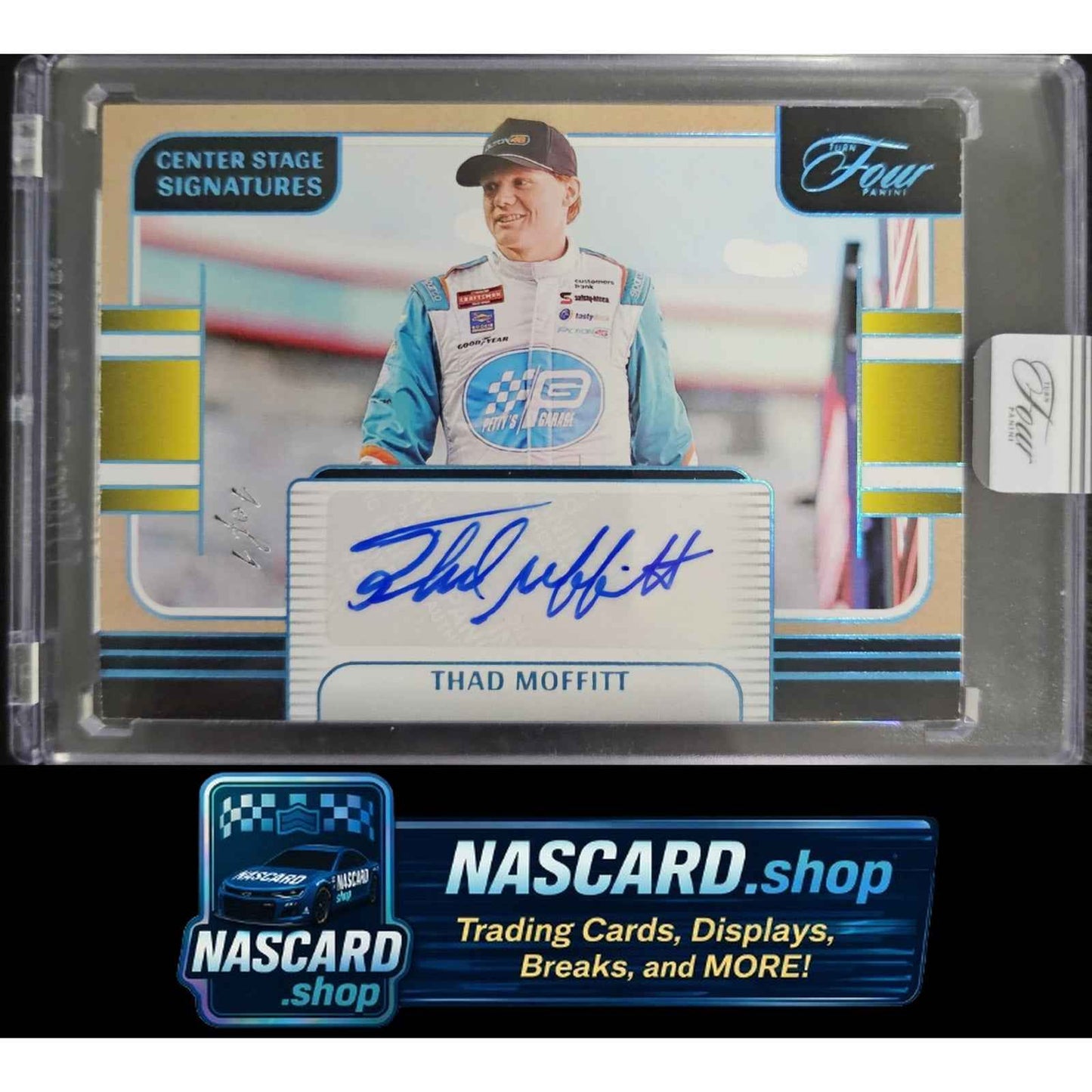 2025 Panini Turn Four #CSS-TMT Thad Moffitt Center Stage Signatures Platinum #/1