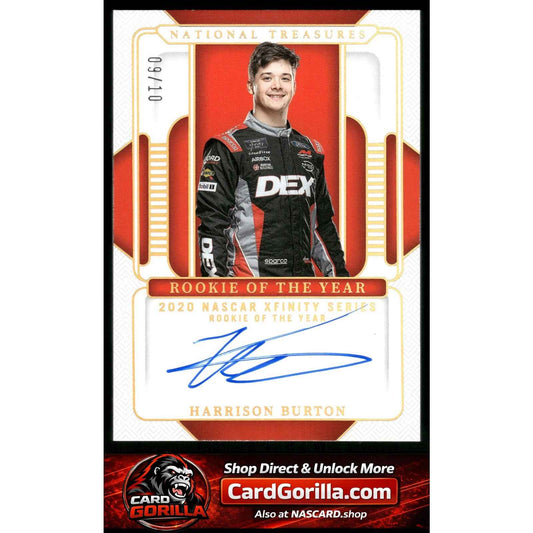2025 National Treasures Harrison Burton Rookie Of The Year Auto Holo Gold #/10