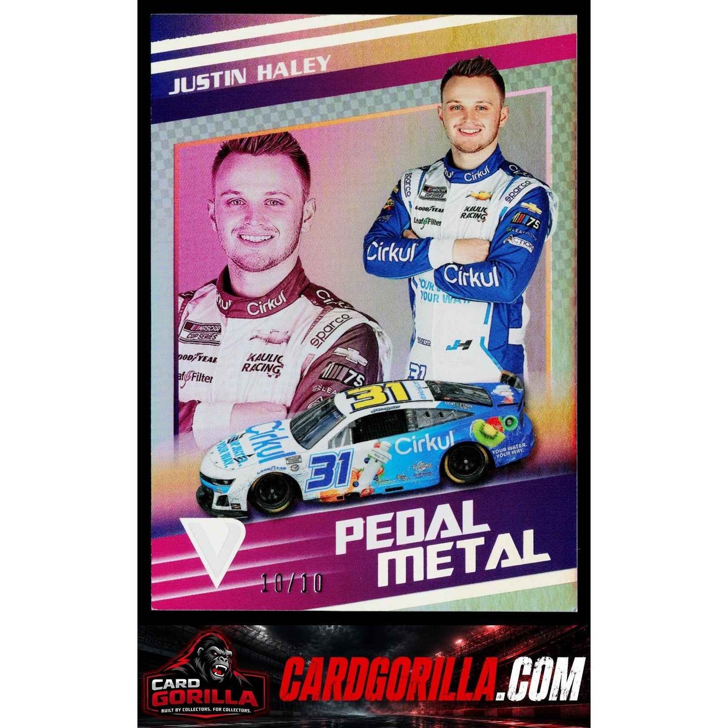 2023 Panini Chronicles #4 Justin Haley Pedal to the Metal Holo Silver #/10