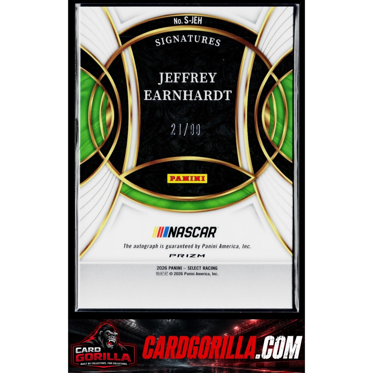 2026 Select #S-JEH Jeffrey Earnhardt Signatures Blue Prizms #/99