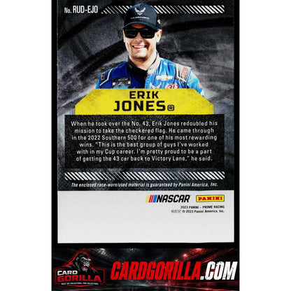 2023 Panini Prime #RUD-EJO Erik Jones Race Used Duals Sheet Metal Holo Gold #/25
